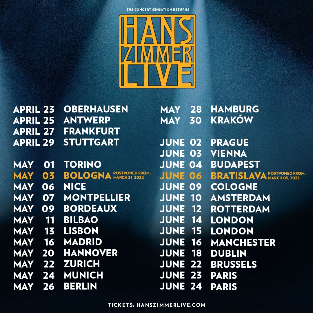 Hans Zimmer Live 2023 Dates announced SoundTrackFest