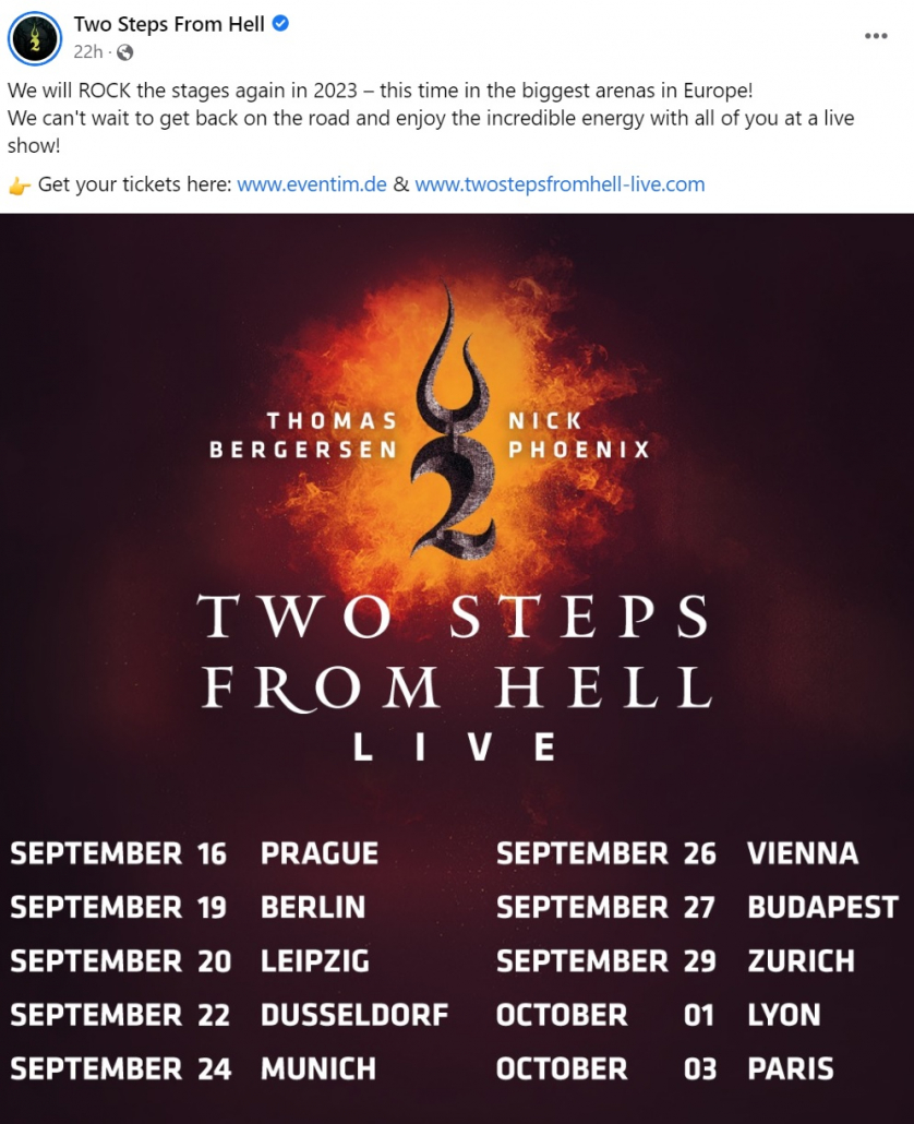 TWO STEPS FROM HELL LIVE Europe Tour 2023 SoundTrackFest